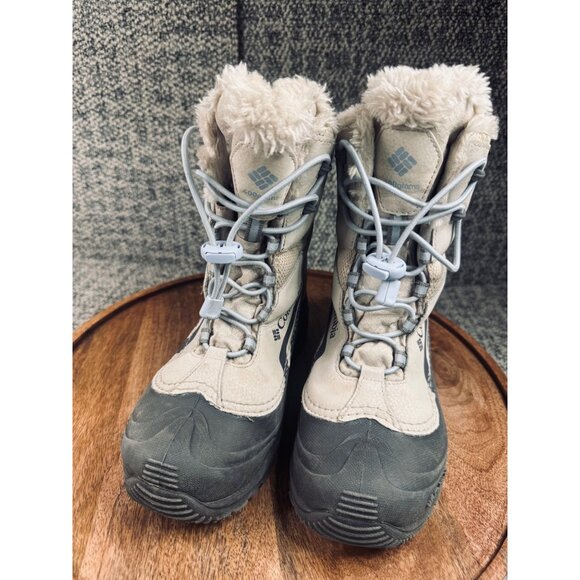 Columbia Bugaboot Plus IV Snow Boot Size 5 Youth Cream Beige Gray Waterproof - Picture 1 of 11